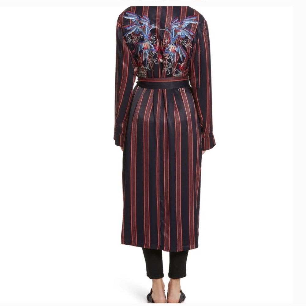 Free People Atrium Embroidered Striped Duster